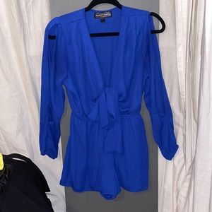Royal Blue Romper with bow tie